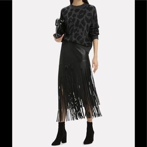 Intermix (exclusive) Leather Fringe Skirt